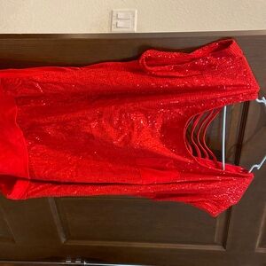 Red sequined t shirt